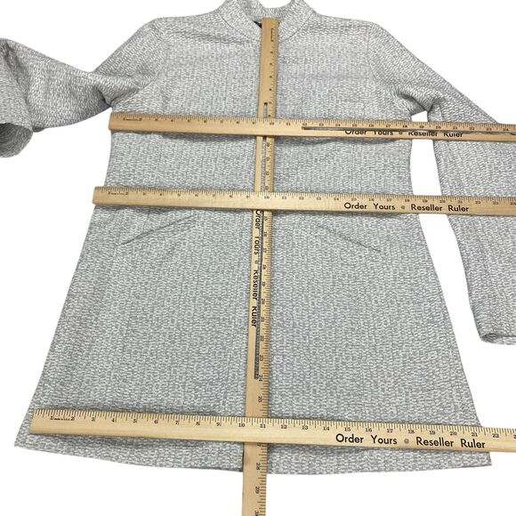 Eileen Fisher System Textural Cotton Tencel Stretch Jacket Gray White Size XS - Picture 6 of 11